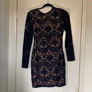 Navy Blue Lace Dress